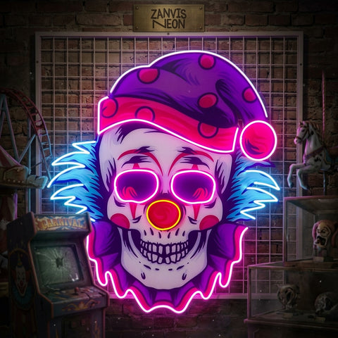 Clown Skull LED Neon Sign Light Pop Art