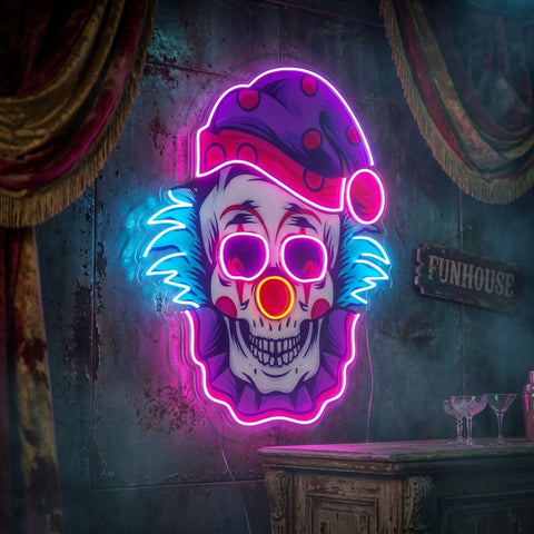 Clown Skull LED Neon Sign Light Pop Art