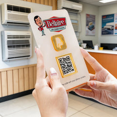 Custom Single QR Code Vertical Rectangle Stand Layout B