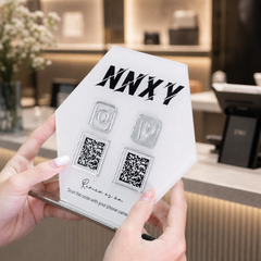 Custom Double QR Code Hexagon Stand Layout B