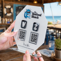 Custom Double QR Code Octagon Stand Layout A