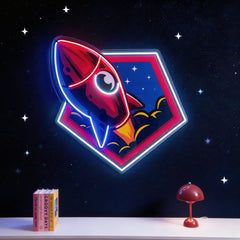 Rocket Space LED Neon Sign Light Pop Art