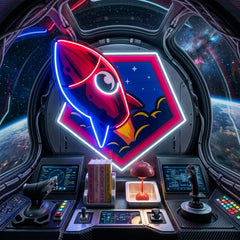Rocket Space LED Neon Sign Light Pop Art