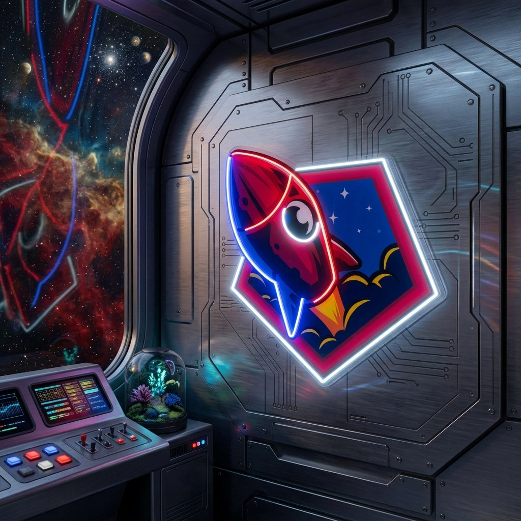 Rocket Space LED Neon Sign Light Pop Art