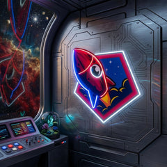 Rocket Space LED Neon Sign Light Pop Art