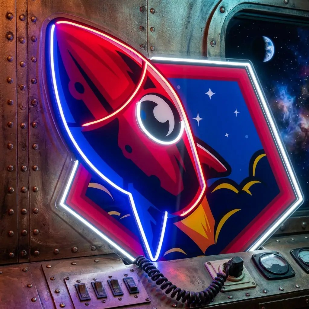 Rocket Space LED Neon Sign Light Pop Art