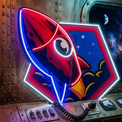 Rocket Space LED Neon Sign Light Pop Art