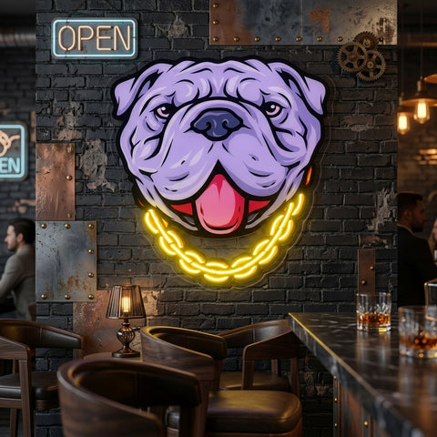 Bull Dog LED Neon Sign Light Pop Art