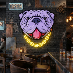 Bull Dog LED Neon Sign Light Pop Art