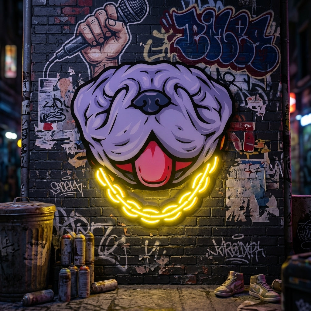 Bull Dog LED Neon Sign Light Pop Art