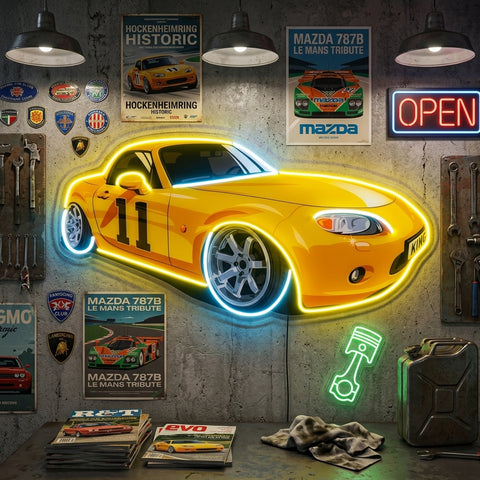 Japanese Old Drift Car LED Neon Sign Light Pop Art