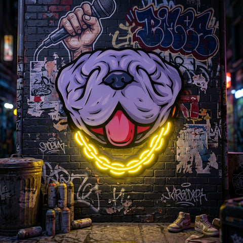 Bull Dog LED Neon Sign Light Pop Art