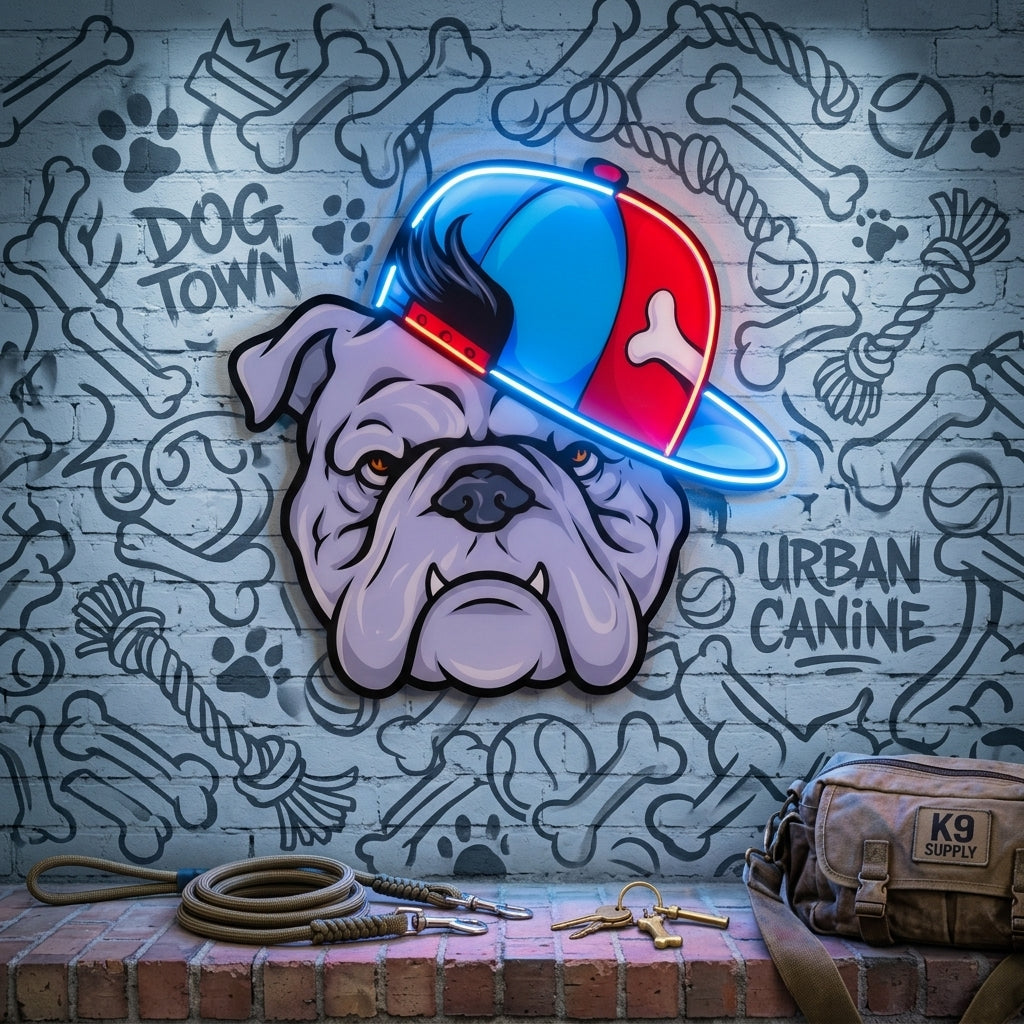 Bull Dog LED Neon Sign Light Pop Art