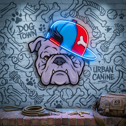 Bull Dog LED Neon Sign Light Pop Art