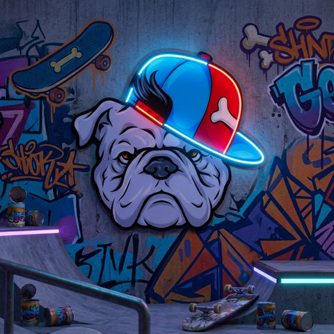 Bull Dog LED Neon Sign Light Pop Art