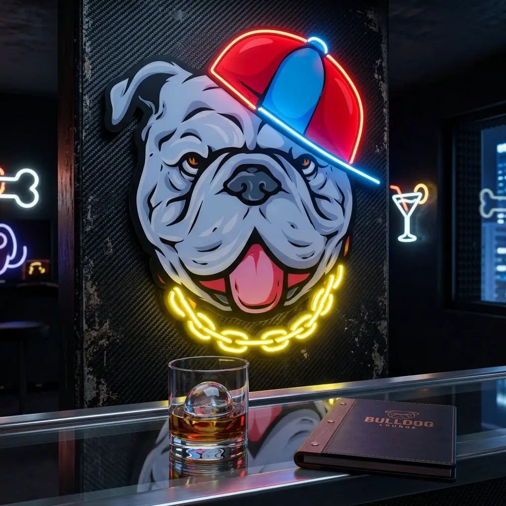 Bull Dog LED Neon Sign Light Pop Art
