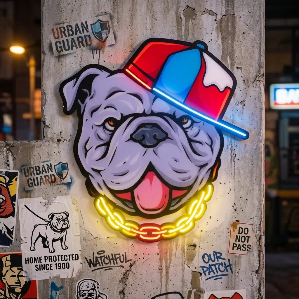 Bull Dog LED Neon Sign Light Pop Art
