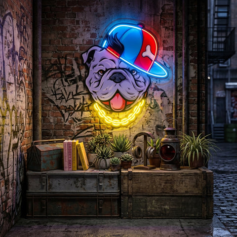 Bull Dog LED Neon Sign Light Pop Art