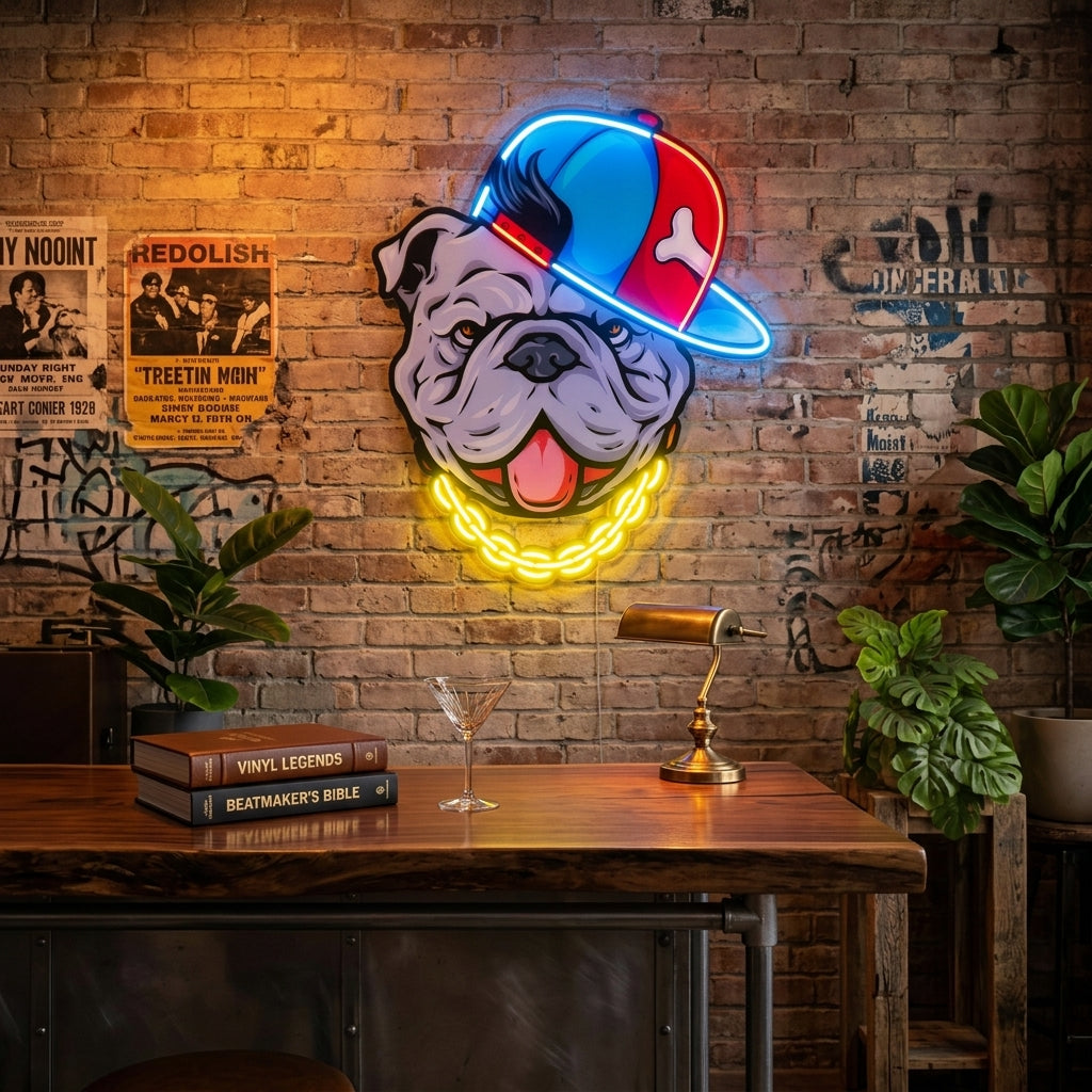 Bull Dog LED Neon Sign Light Pop Art