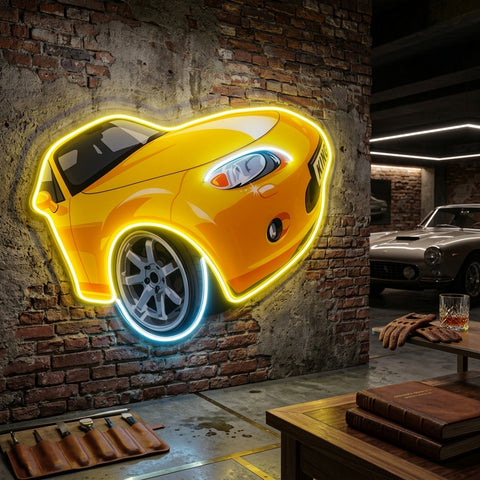 Japanese Old Drift Car LED Neon Sign Light Pop Art
