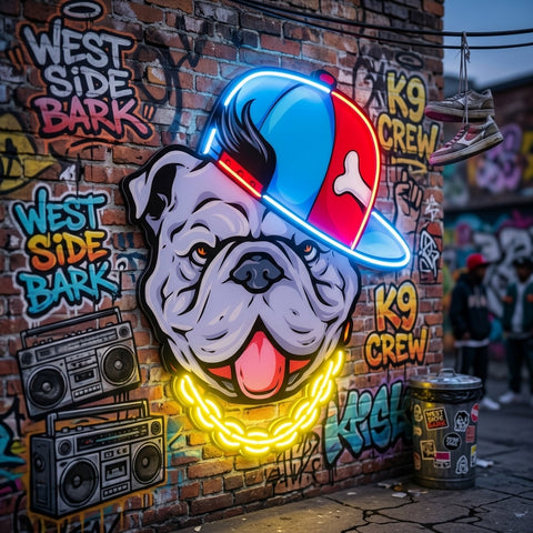 Bull Dog LED Neon Sign Light Pop Art