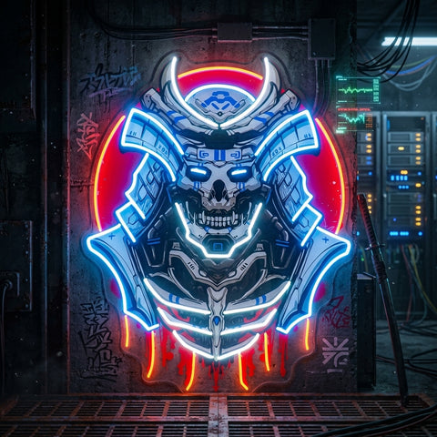The Japanese Samurai Robot LED Neon Sign Light Pop Art