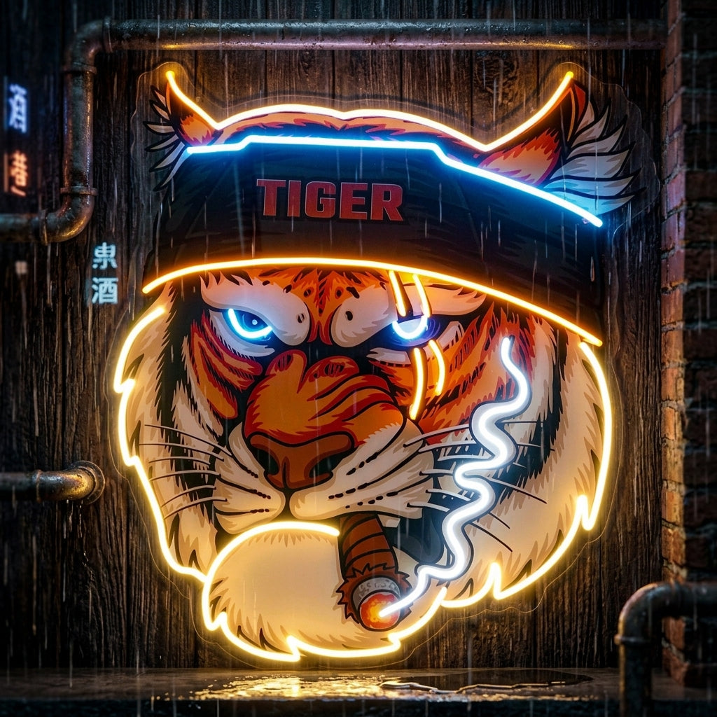 Tiger Smoking LED Neon Sign Light Pop Art