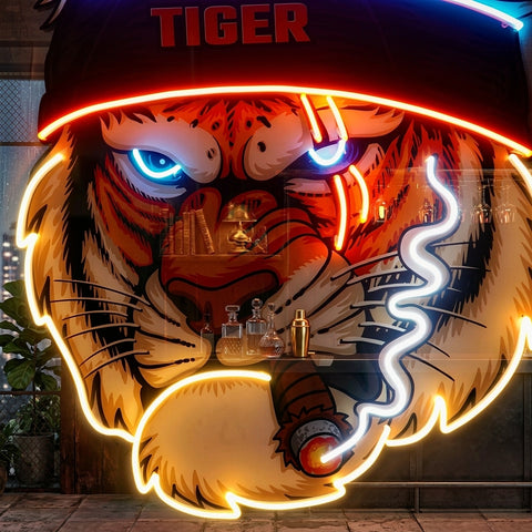 Tiger Smoking LED Neon Sign Light Pop Art