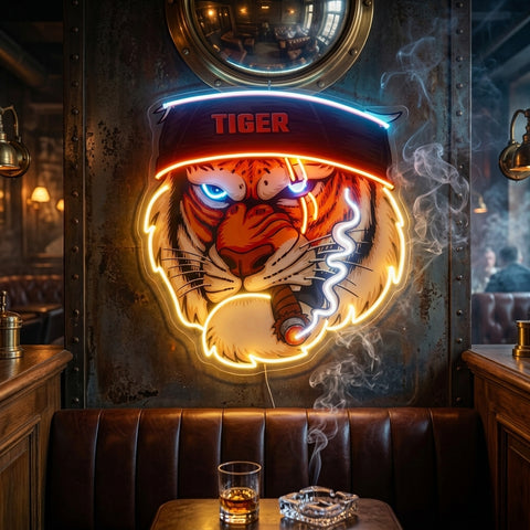 Tiger Smoking LED Neon Sign Light Pop Art