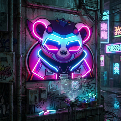 Cyberpunk Panda LED Neon Sign Light Pop Art