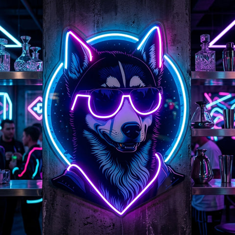 Cool Husky LED Neon Sign Light Pop Art