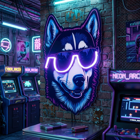 Cool Husky LED Neon Sign Light Pop Art