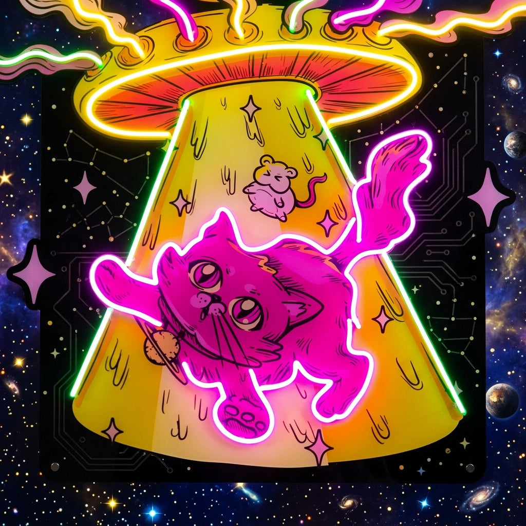 Adventurous Cat LED Neon Sign Light Pop Art