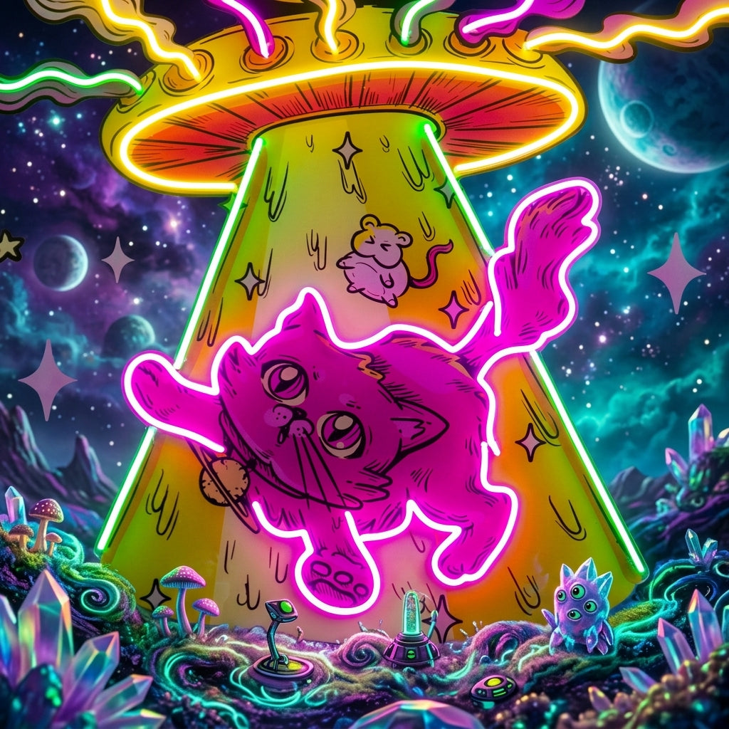Adventurous Cat LED Neon Sign Light Pop Art