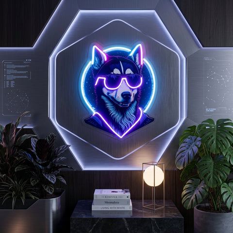 Cool Husky LED Neon Sign Light Pop Art