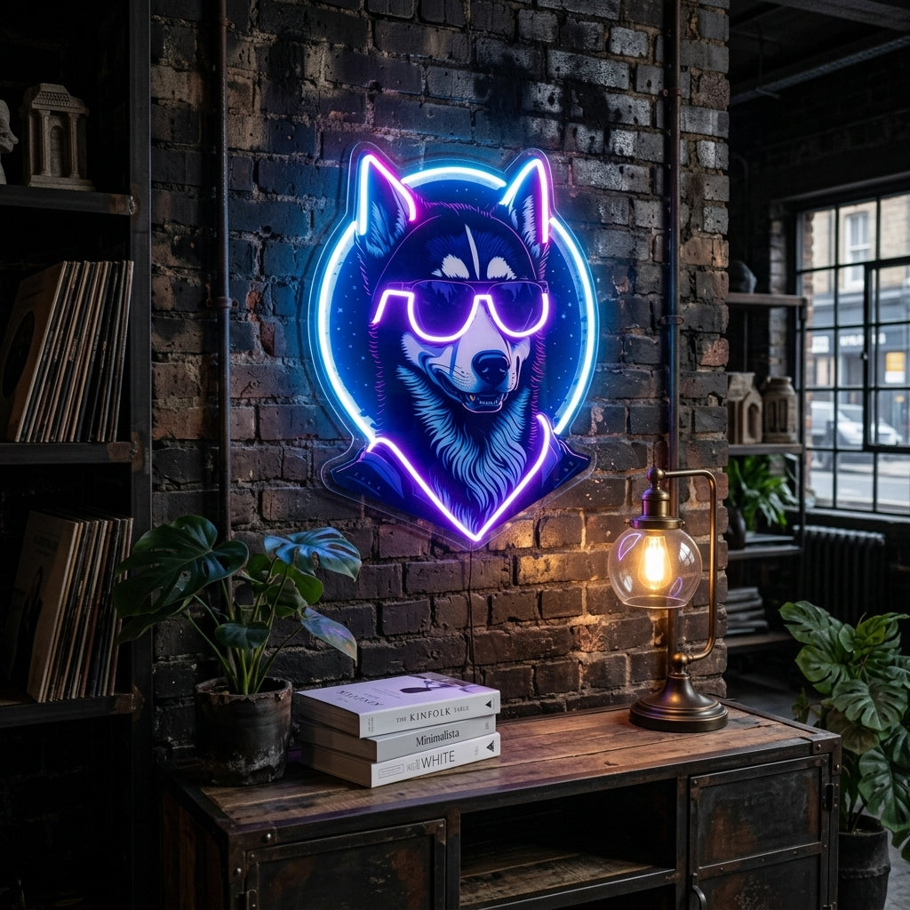 Cool Husky LED Neon Sign Light Pop Art