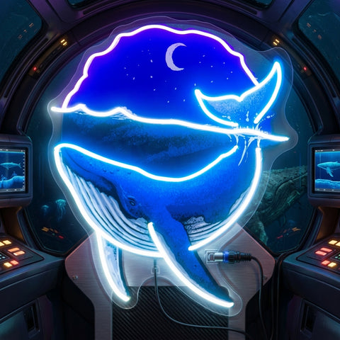 Blue Whale Ocean LED Neon Sign Light Pop Art