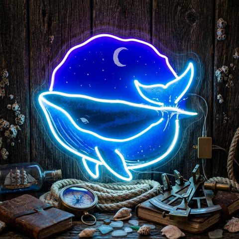 Blue Whale Ocean LED Neon Sign Light Pop Art