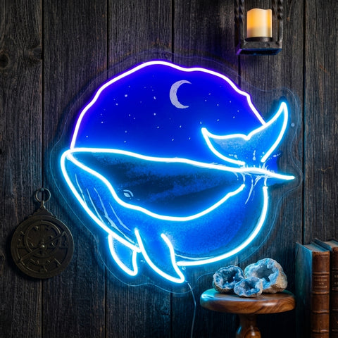 Blue Whale Ocean LED Neon Sign Light Pop Art