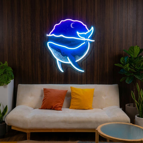 Blue Whale Ocean LED Neon Sign Light Pop Art
