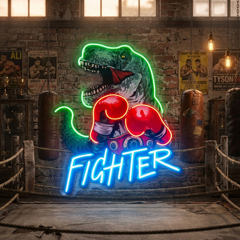 Jurassic Fighter LED Neon Sign Light Pop Art