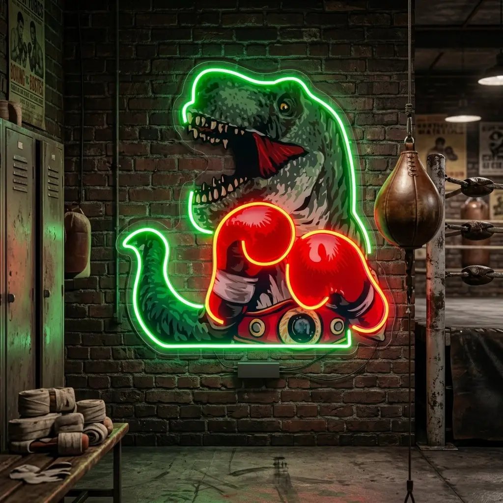 Jurassic Fighter LED Neon Sign Light Pop Art