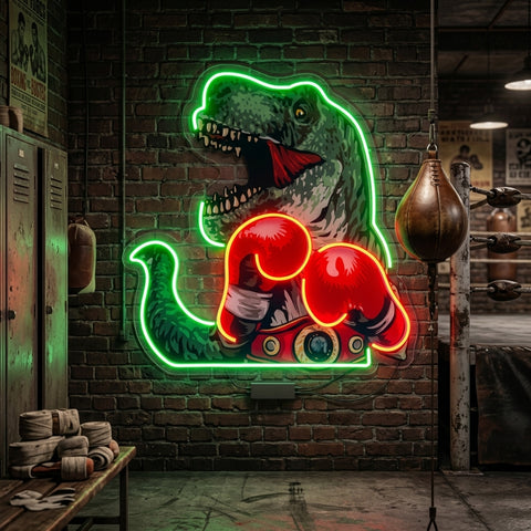Jurassic Fighter LED Neon Sign Light Pop Art