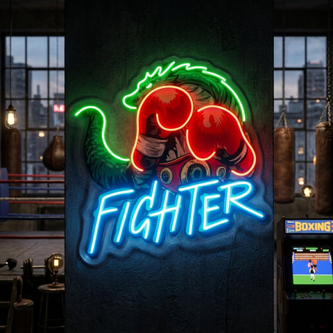 Jurassic Fighter LED Neon Sign Light Pop Art