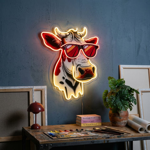 Cool Cow LED Neon Sign Light Pop Art