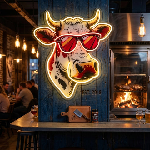 Cool Cow LED Neon Sign Light Pop Art