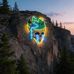 Mountain View Skull LED Neon Sign Light Pop Art