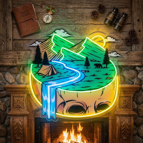 Mountain View Skull LED Neon Sign Light Pop Art