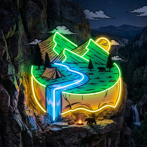 Mountain View Skull LED Neon Sign Light Pop Art