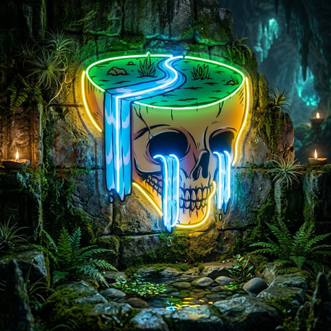 Mountain View Skull LED Neon Sign Light Pop Art